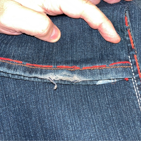 LAGUNA BEACH JEANS VINTAGE STRAIGHT CUT POCKET SKULLS SIZE 31 BLUE MADE IN USA - Picture 8 of 14